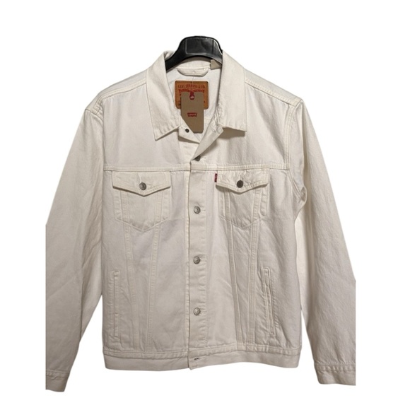 LEVI'S Men’s Trucker Standard Premium Denim Jean White Jacket SZ: XL NWT - Picture 2 of 5